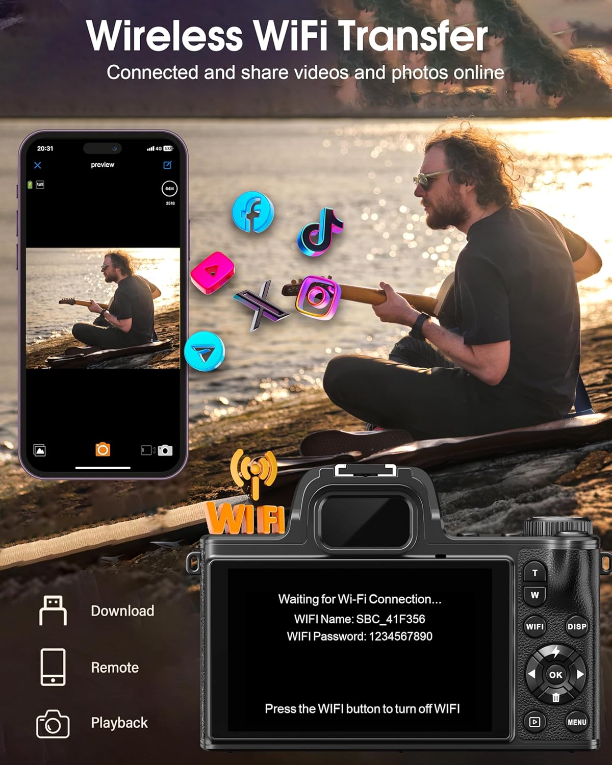 True 5K Digital Camera - 80MP Cameras for Photography - WiFi Vlogging Camera for YouTube with 4.0" Touch Screen, 18X Zoom - UHD Autofocus One-Touch Macro Video Camara Gifts for Beginner Photographer
