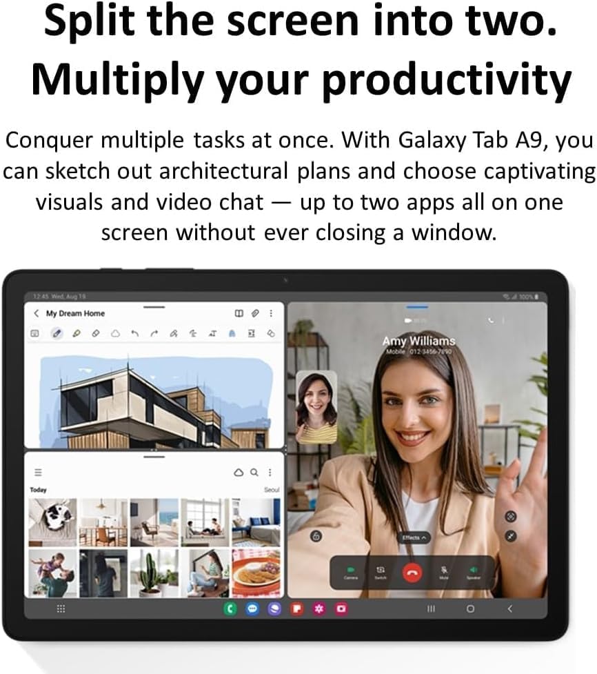SAMSUNG Galaxy Tab A9 4G LTE (64GB, 4GB, Cellular) 8.7" Android Tab, Octacore (6nm), Dual Speakers (International Model) X115 (w/15W Fast Charger, Graphite)