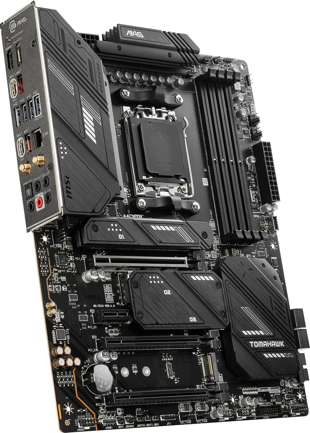 MSI MAG X670E Tomahawk WiFi Gaming Motherboard (AMD AM5, DDR5, PCIe 5.0, SATA 6Gb/s, M.2, USB 3.2 Gen 2, Wi-Fi 6E, 2.5Gbps LAN, HDMI/DP, ATX) (Renewed)