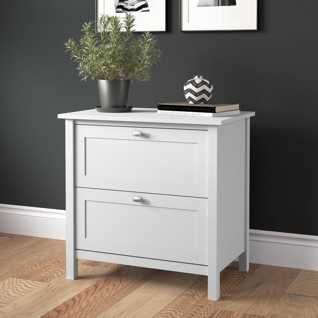 Bush Home Broadview 2 Drawer Lateral File Cabinet in Pure White