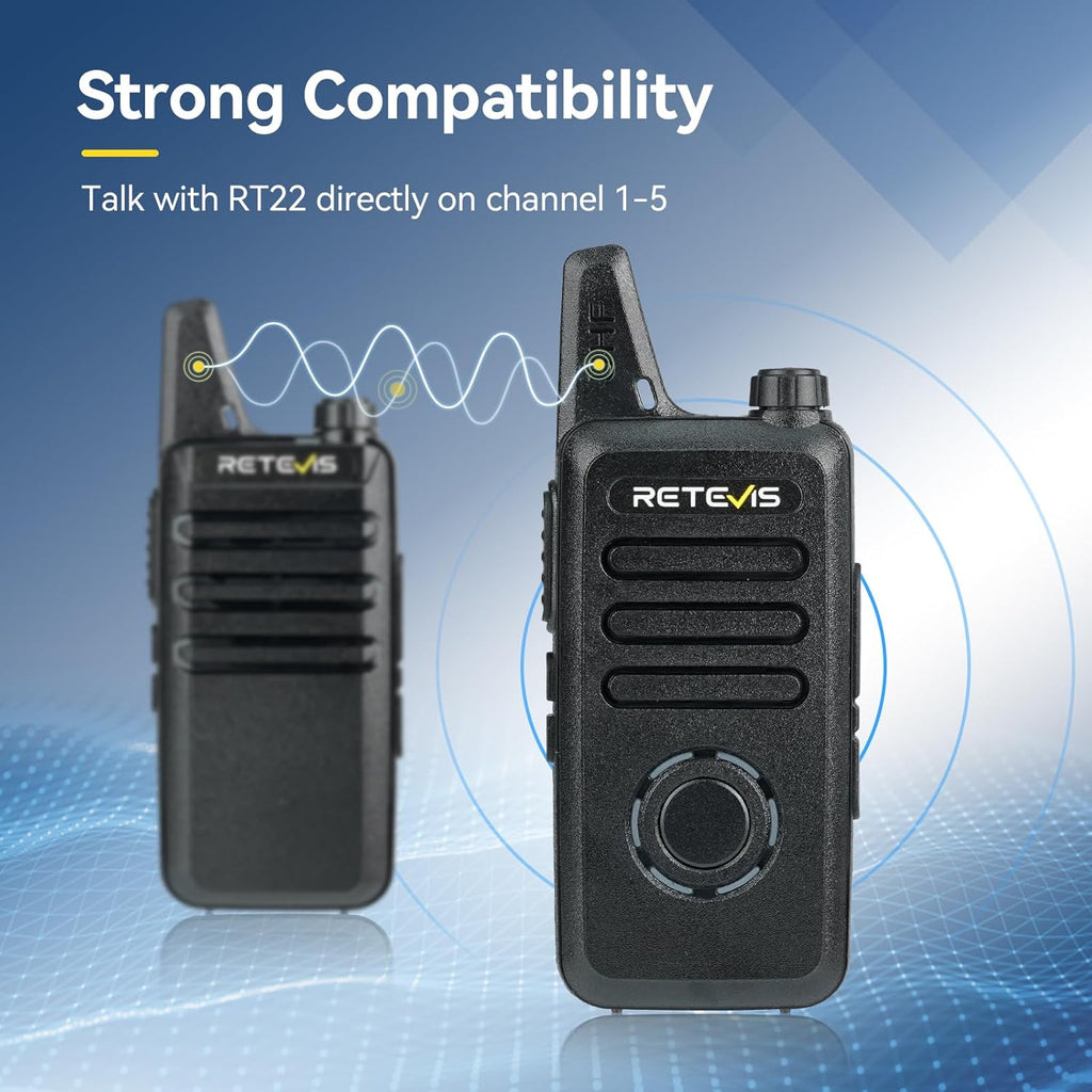Retevis RT22S Walkie Talkies for Adults,Portable FRS Two-Way Radios(10 Pack) with 10 Way Multi Gang Charger, Handheld 2 Way Radio Rechargeable,Charging Progress Visible for Business Warehouse School