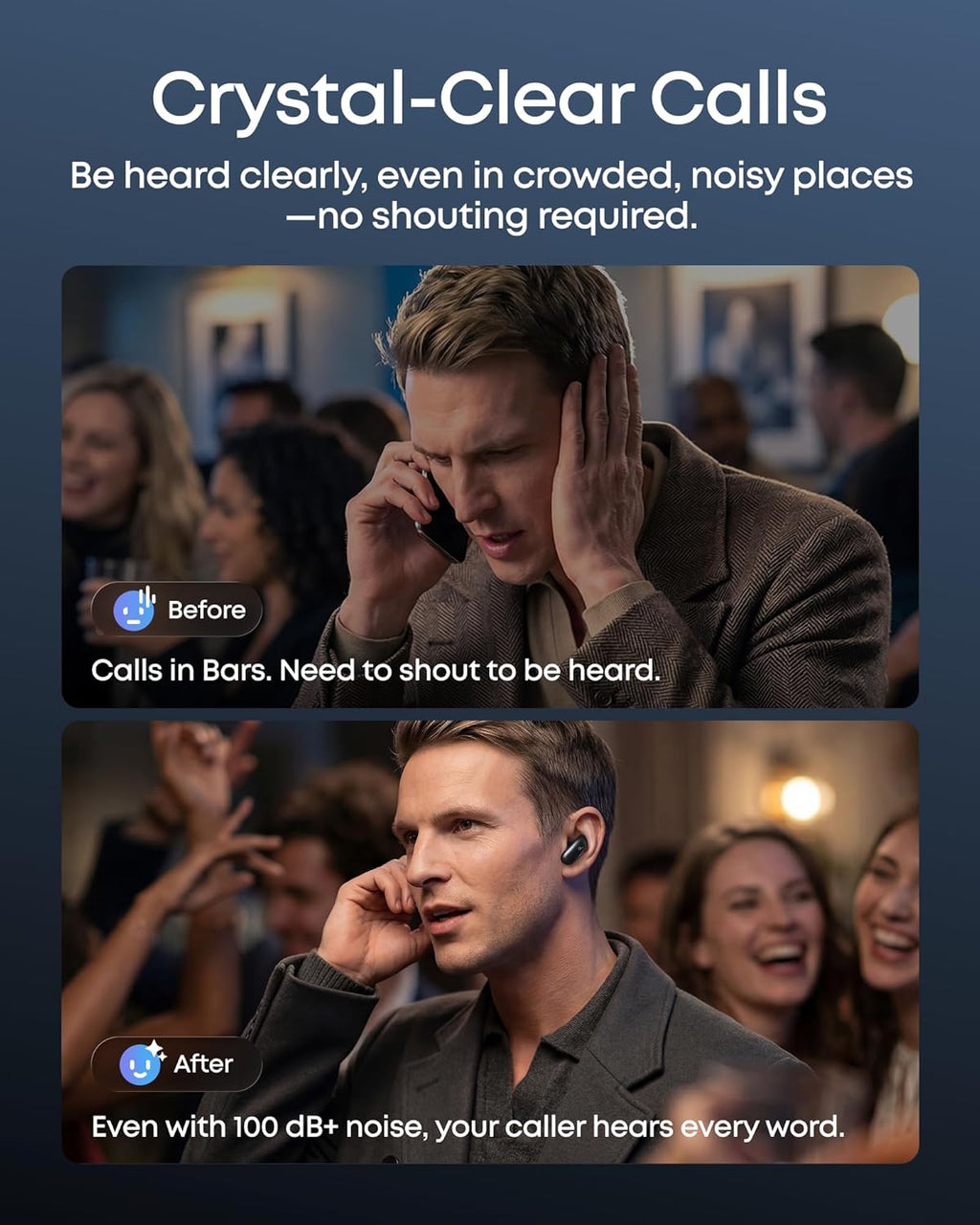 Soundcore Liberty 5 Pro,Guinness World Records-Certified Call Quality,Anker Thus™ AI Chip,Active Noise Cancelling Wireless Earbuds,Crystal-Clear Calls for Commute,Noisy Environments