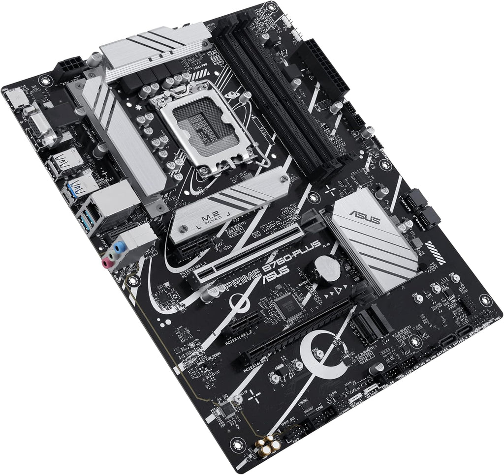 ASUS Prime B760-PLUS Intel B760(13th and 12th Gen) LGA1700 ATX Motherboard PCIe 5.0,DDR5,3X PCIe 4.0 M.2 Slots,2.5Gb LAN, DP,HDMI,USB 3.2 Gen 2x2 Type-C,Front USB 3.2 Gen 1 Type-C,Thunderbolt (USB4)