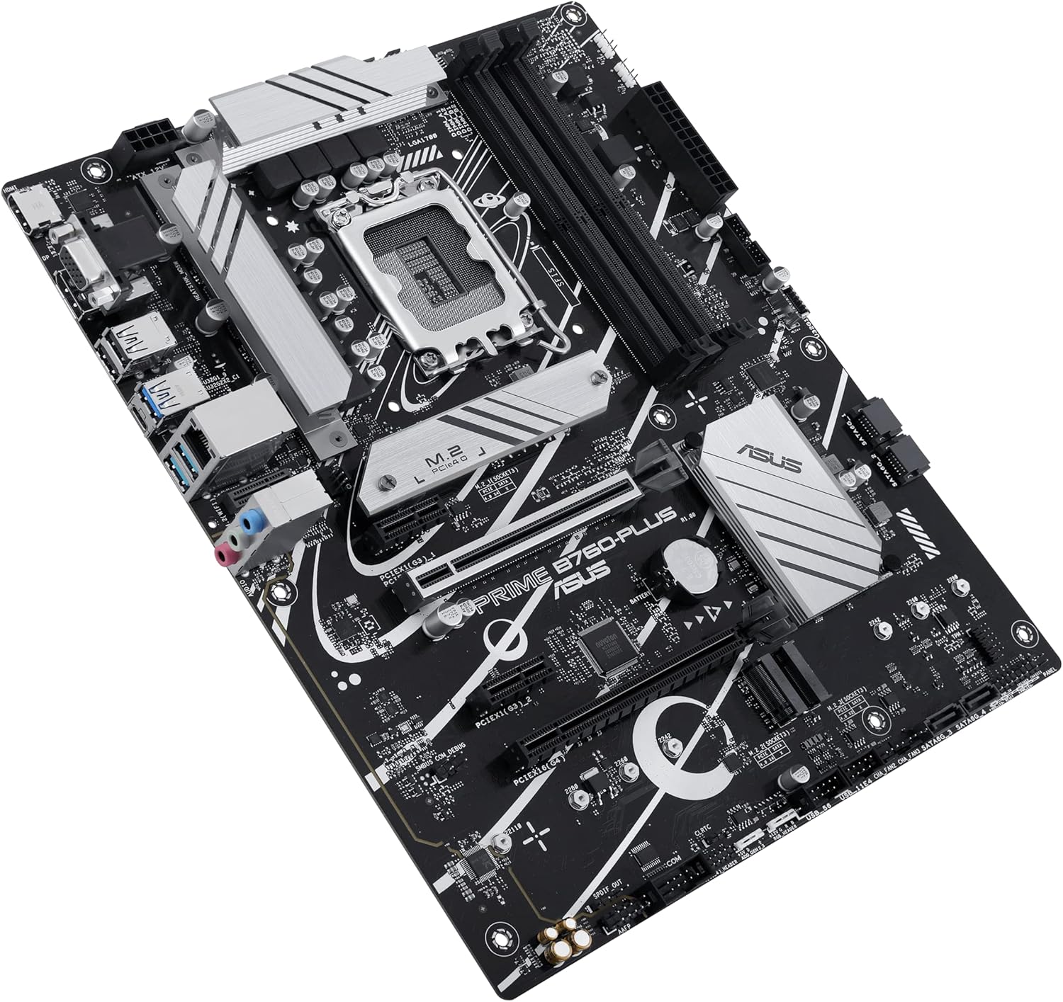 ASUS Prime B760-PLUS Intel B760(13th and 12th Gen) LGA1700 ATX Motherboard PCIe 5.0,DDR5,3X PCIe 4.0 M.2 Slots,2.5Gb LAN, DP,HDMI,USB 3.2 Gen 2x2 Type-C,Front USB 3.2 Gen 1 Type-C,Thunderbolt (USB4)