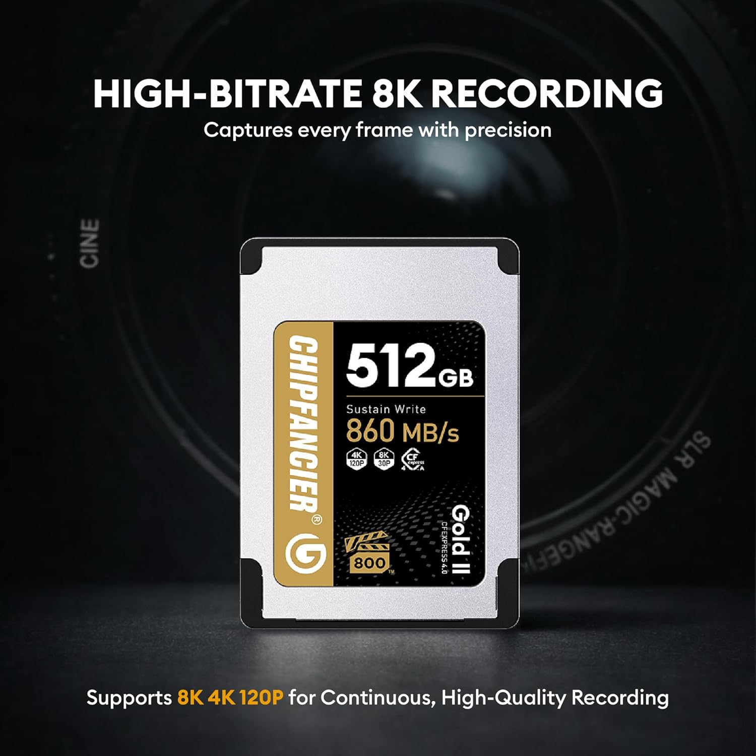 Gold II 512GB CFexpress 4.0 Type A Card VPG800 Certified Sustained Read 1780MB/s & Write 860MB/s for Photographers & Videographers - Sony Alpha FX RAW 8K/12K Video