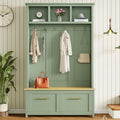 LUMISOL Mudroom Coat Rack with 2 Drawers, Entryway Hall Tree with Storage Bench, Mint Green