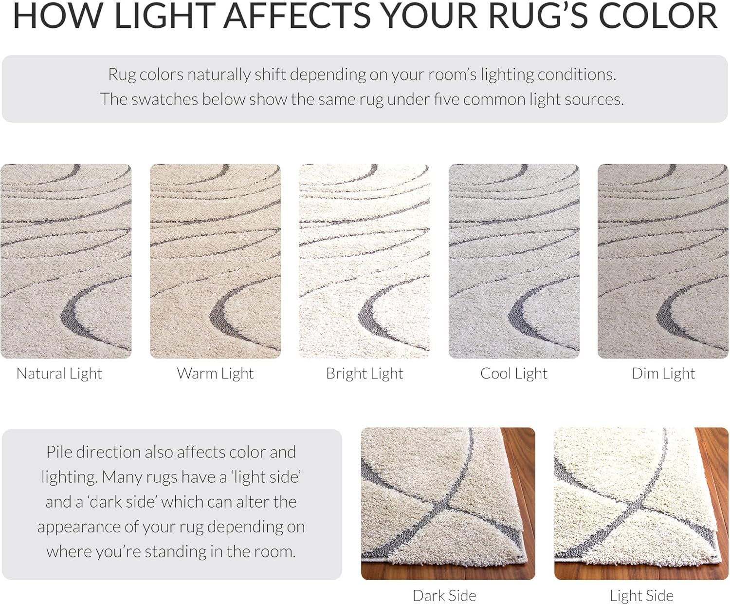 SAFAVIEH Florida Shag Collection Area Rug - 8'6" x 12', Cream & Grey, Non-Shedding & Easy Care, 1.2-inch Thick Ideal for High Traffic Areas in Living Room, Bedroom (SG471-1180)