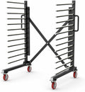 Paint Drying Rack,15-Tier Heavy-Duty Steel Drying Painting Rack for Cabinet Doors, Adjustable Width 12 to 58 Inch,110 lbs Per Shelf,Black Drying Rack with Lockable Wheels for Paint Shops