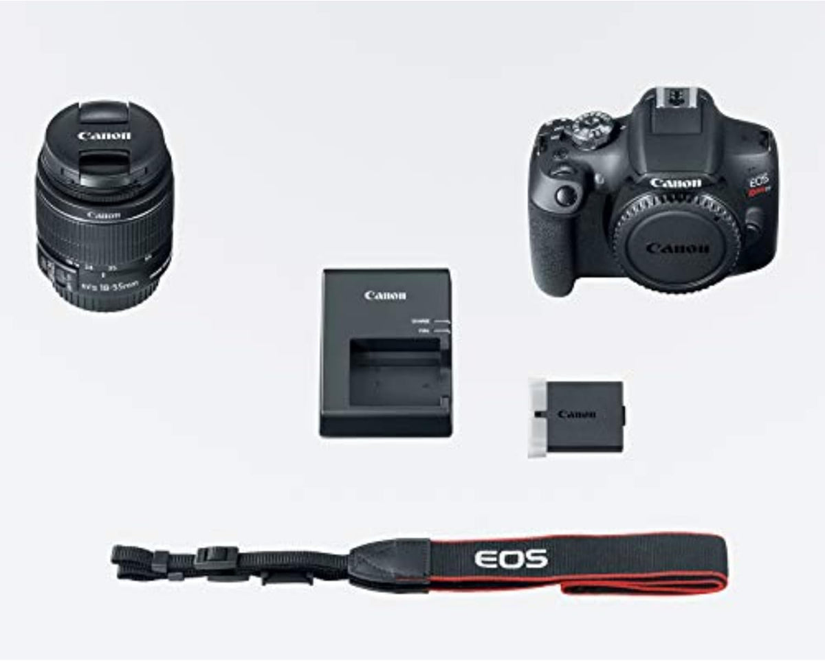 Canon EOS Rebel T7 DSLR Camera EF-S 18-55mm f/3.5-5.6 is II Lens Kit, 24.1 Megapixel CMOS (APS-C) Sensor, Full HD Videos, Built-in Wi-Fi, Beginner Photographers, Digital Camera, Black