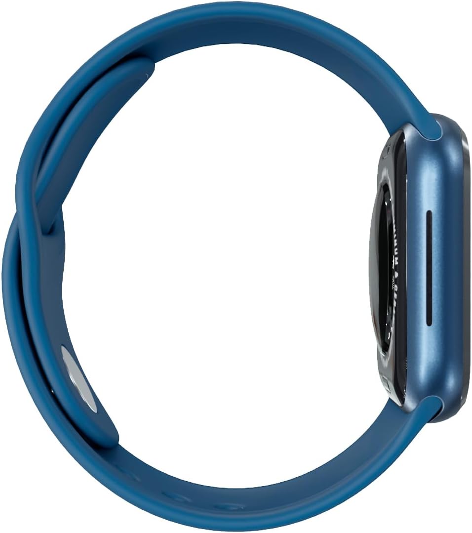 Apple Watch Series 7 (GPS, 45mm) Blue Aluminum Case with Abyss Blue Sport Band, Regular (Renewed)