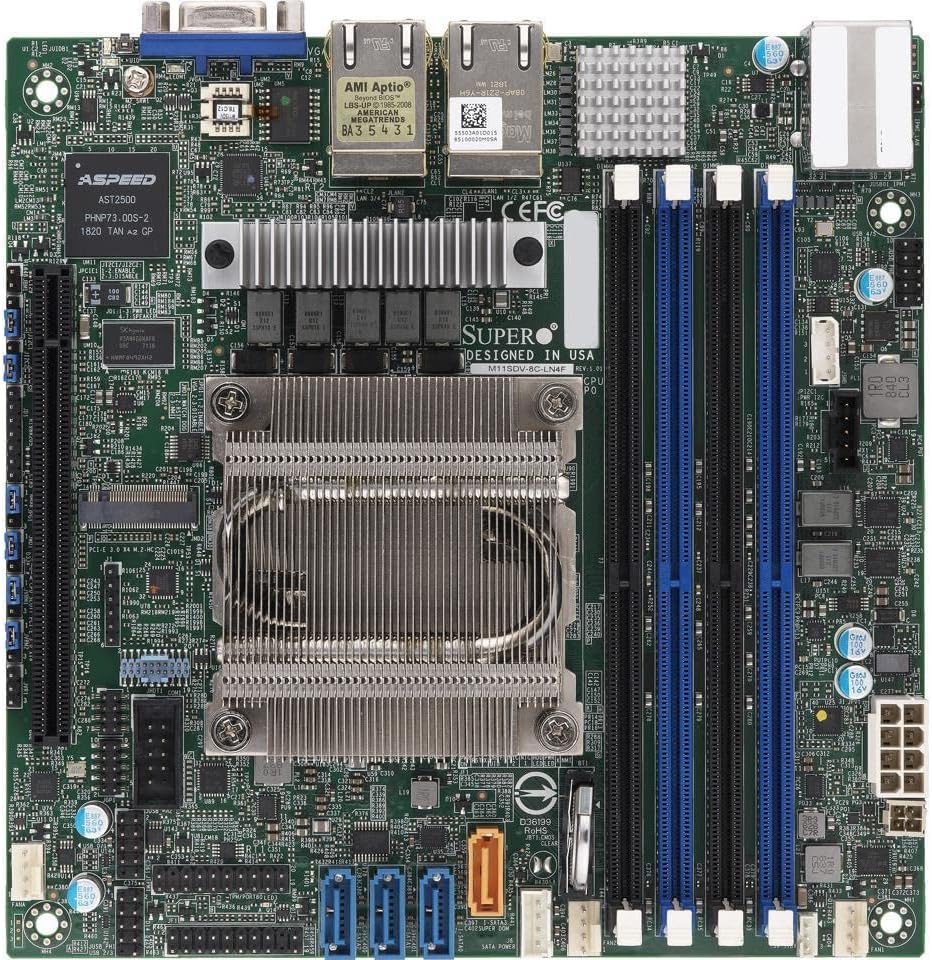 SuperMicro M11SDV-8CT-LN4F Mini-ITX Motherboard with EPYC 3201 SoC Processor