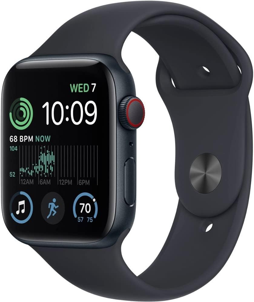 Apple Watch SE (2nd Gen) (GPS + Cellular, 40mm) - Midnight Aluminum Case with Midnight Sport Band, M/L (Renewed)