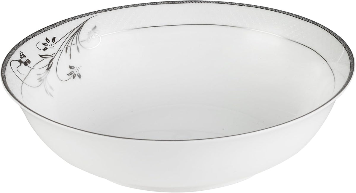 Lorenzo 57 Piece Elegant Bone China Service for 8 Viola Dinnerware Sets, Silver