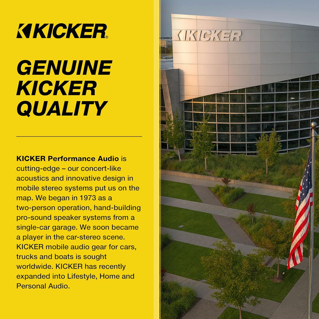 KICKER Outdoor Audio 8″ Indoor Outdoor Speakers (52OA8B) – Weatherproof, UV-Resistant Wall or Ceiling Mount Speakers with Polyethylene-Mica Woofer Black
