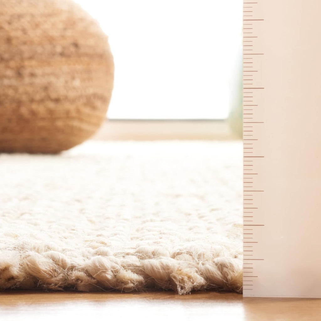 SAFAVIEH Natural Fiber Collection Area Rug - 9' x 12', Ivory, Handmade Farmhouse Jute, Ideal for High Traffic Areas in Living Room, Bedroom (NF730A)