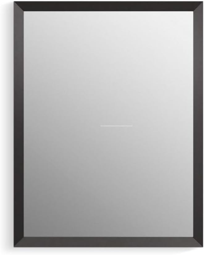 Kohler R39884-BLL Bathroom Medicine Cabinet with Mirror, Framed Mirrored Cabinet, Black Finish, 20 in. W x 26 in. H
