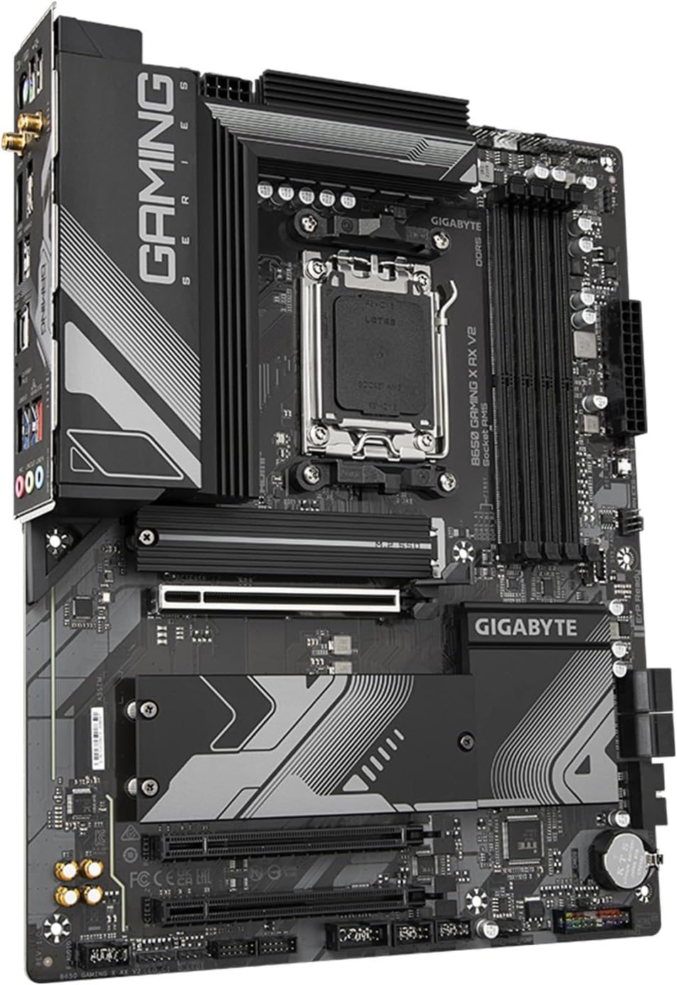 GIGABYTE B650 Gaming X AX V2 (rev. 1.0) AM5 LGA 1718 AMD B650 ATX DDR5, Triple M.2, PCIe 5.0, USB 3.2 Gen2x2 Type-C, AMD Wi-Fi 6E, Realtek 2.5GbE LAN (Renewed)