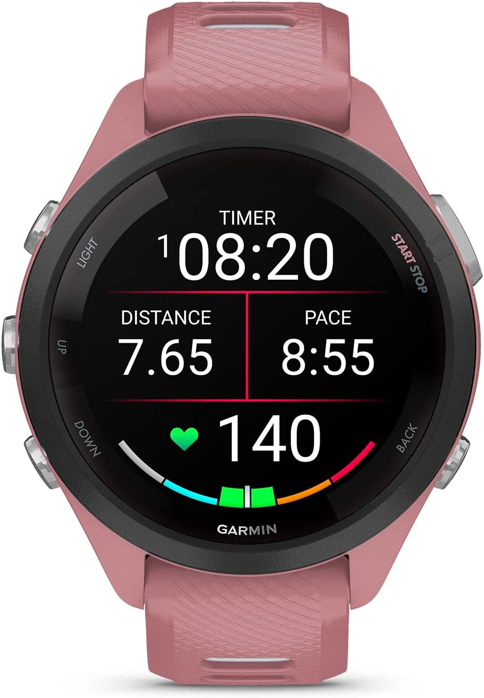 Garmin Forerunner 265S Running Smartwatch, Colorful AMOLED Display, Training Metrics and Recovery Insights, Light Pink and Powder Gray