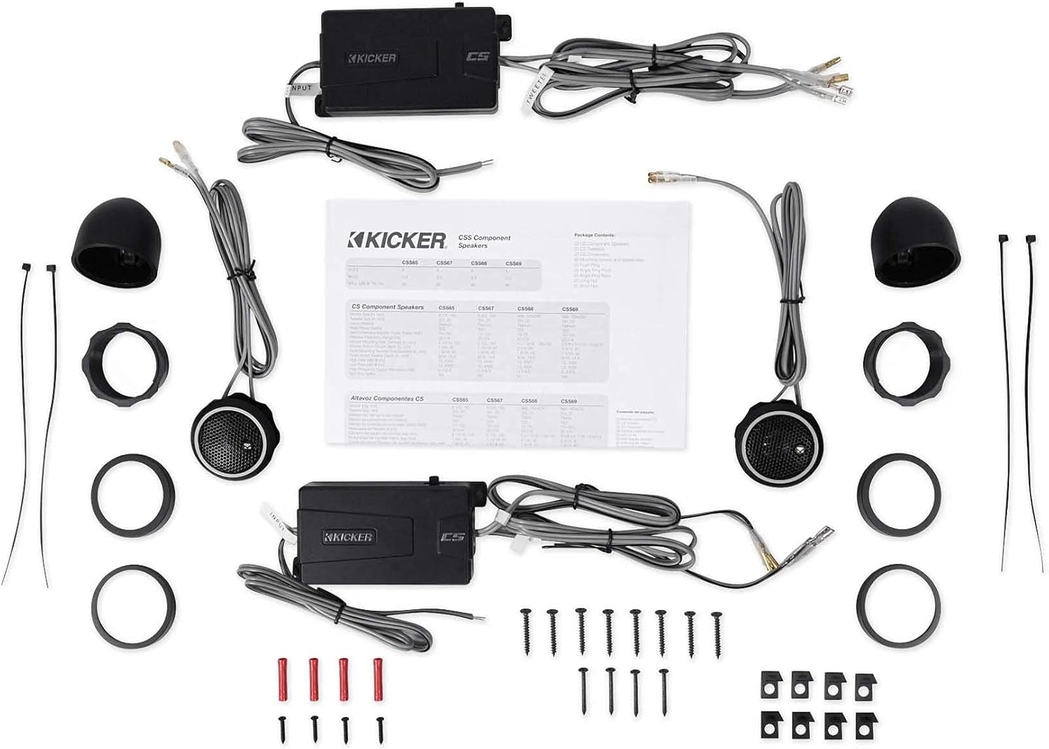 Kicker 46CSS684 Car Audio 6x8 Component Full Range Stereo Speakers Set CSS68 (Renewed)