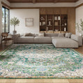 SAFAVIEH Area Rug 8x10 - Madison Collection - Large - Green & Turquoise, Boho Chic Medallion Distressed Design, Non-Shedding & Easy Cleaning, Ideal for Living Room, Bedroom, Dining Space (MAD447Y)
