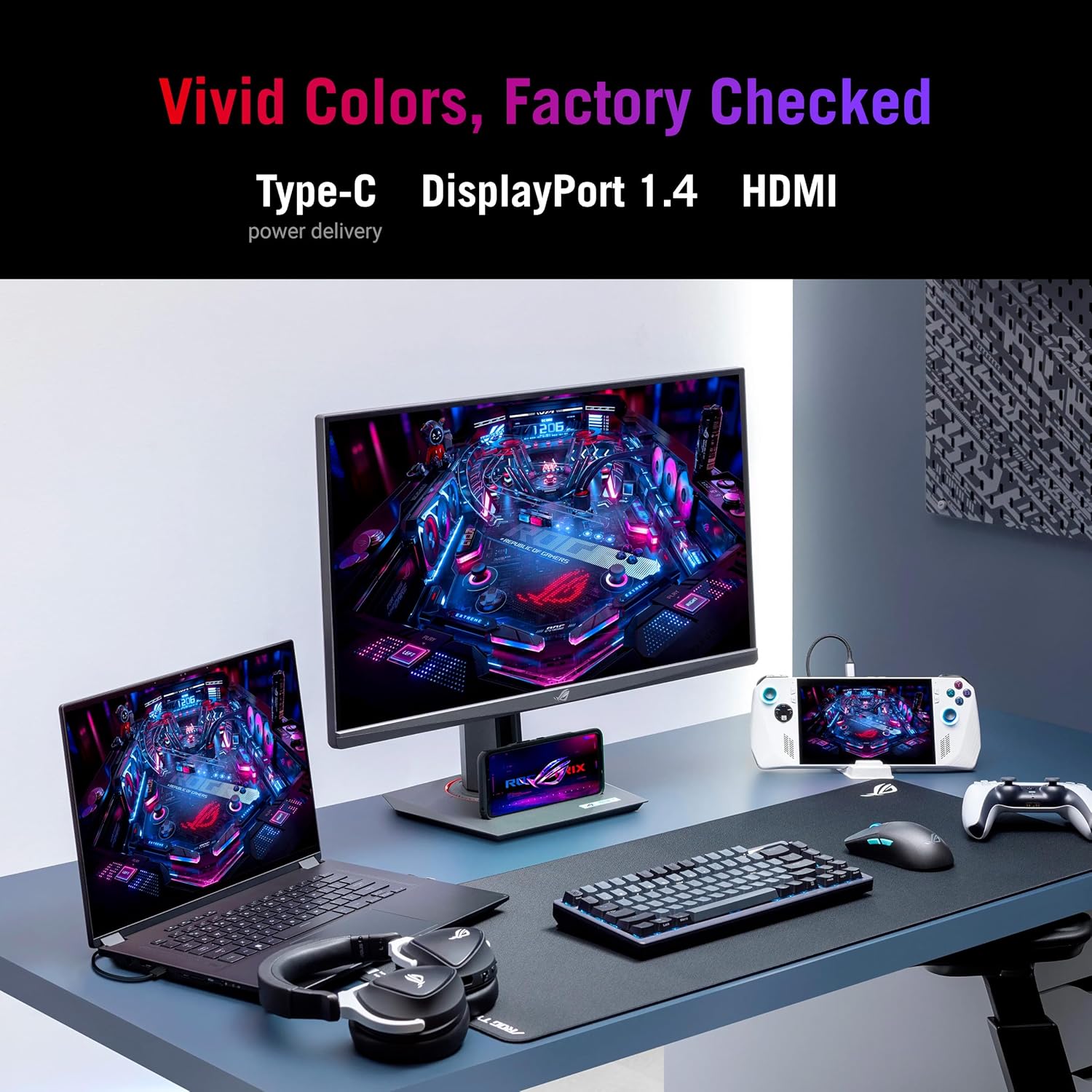 ASUS ROG Strix 27” 1440P USB-C HDR Gaming Monitor (XG27ACMS) – QHD (2560 x 1440), 320Hz, 0.3ms, Fast IPS, Extreme Low Motion Blur Sync, G-SYNC Compatible, DisplayWidget, Tripod Socket, 3 yr Warranty
