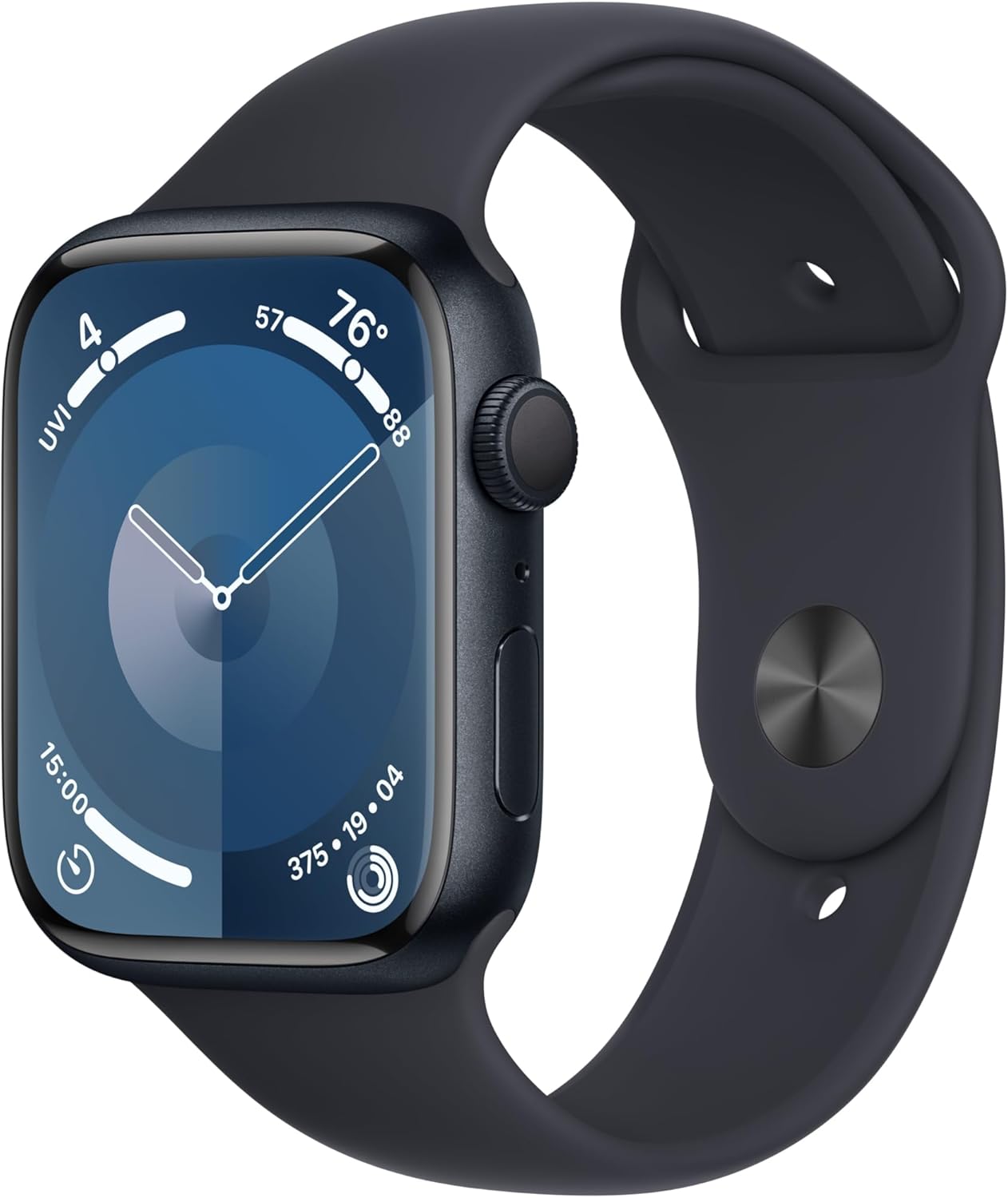 Apple Watch Series 9 GPS 45mm Midnight Aluminum Case with Midnight Sport Band M/L (Renewed)