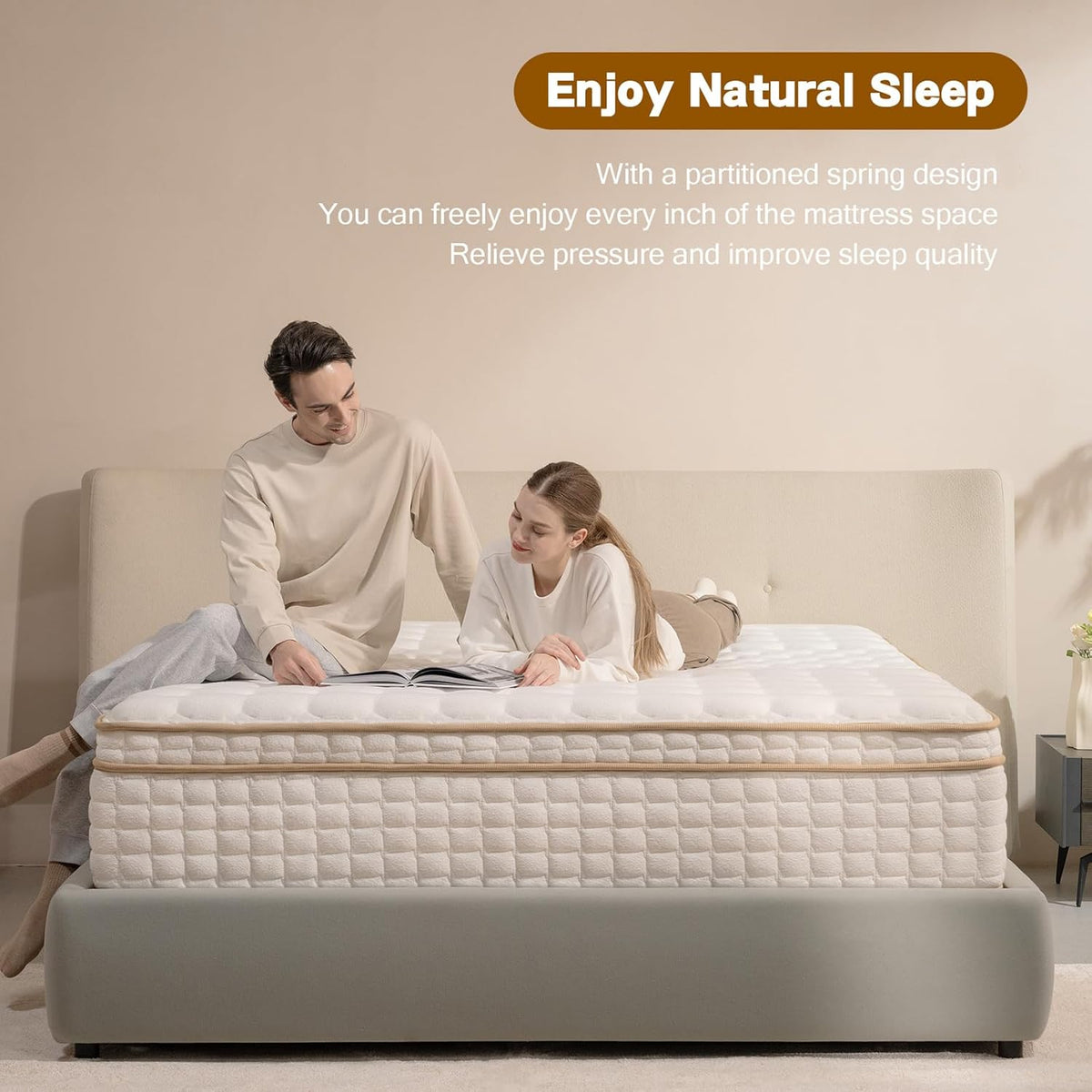 Queen Mattress,12 Inch Queen Size Mattresses in a Box,Medium Firm Queen Hybrid Mattress,with Memory Foam and Individual Pocket Spring for Motion Isolation & Silent Sleep&& Pressure Relief .80" x 60"