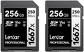 Lexar 256GB (2-Pack) Professional 1667x SD Card, UHS-II, C10, U3, V60, Full HD, 4K, Up To 250MB/s Read SDXC Memory Card, for Professional Photographer, Videographer, Enthusiast (LSD1667256G-B2NNU)