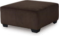 Signature Design by Ashley Firescrest Transitional Upholstered Oversized Accent Ottoman with Textured Stripe Pattern, Dark Brown