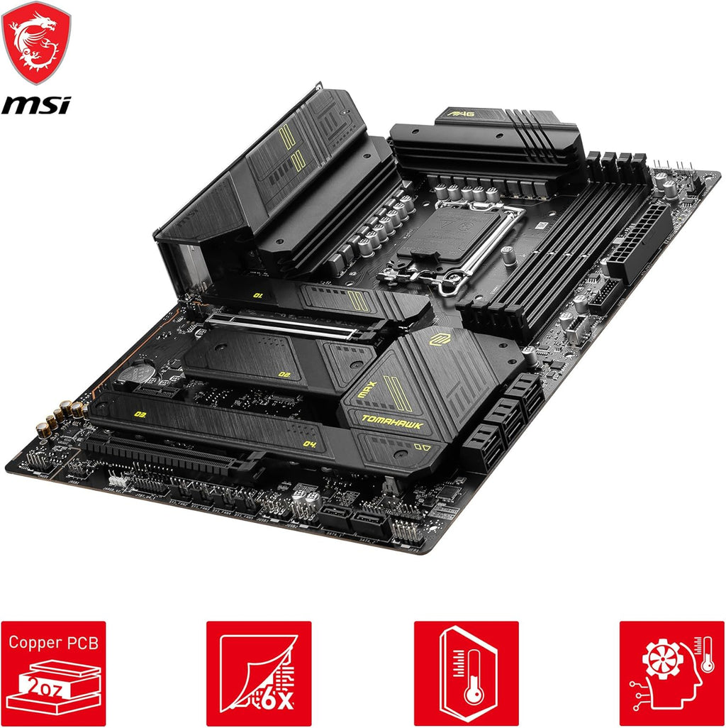MSI MAG Z790 Tomahawk MAX WiFi Gaming Motherboard (Supports 12th/13th/14th Gen Intel Processors, LGA 1700, DDR5, PCIe 5.0, M.2, SATA 6G, 2.5Gbps LAN, USB 3.2 Gen2, Wi-Fi 7, Bluetooth 5.4, ATX)