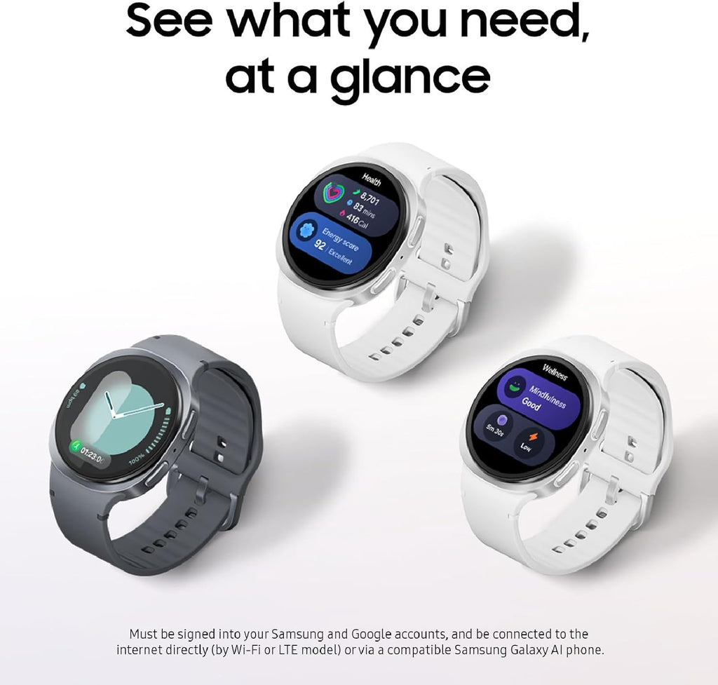 Samsung Galaxy Watch 8 (2025) 40mm Bluetooth Smartwatch, Cushion Design, GPS Fitness Tracker, Sleep Coaching, Running Coach, Energy Score, Heart Rate Tracking, Silver US Version, 2 Yr Warranty
