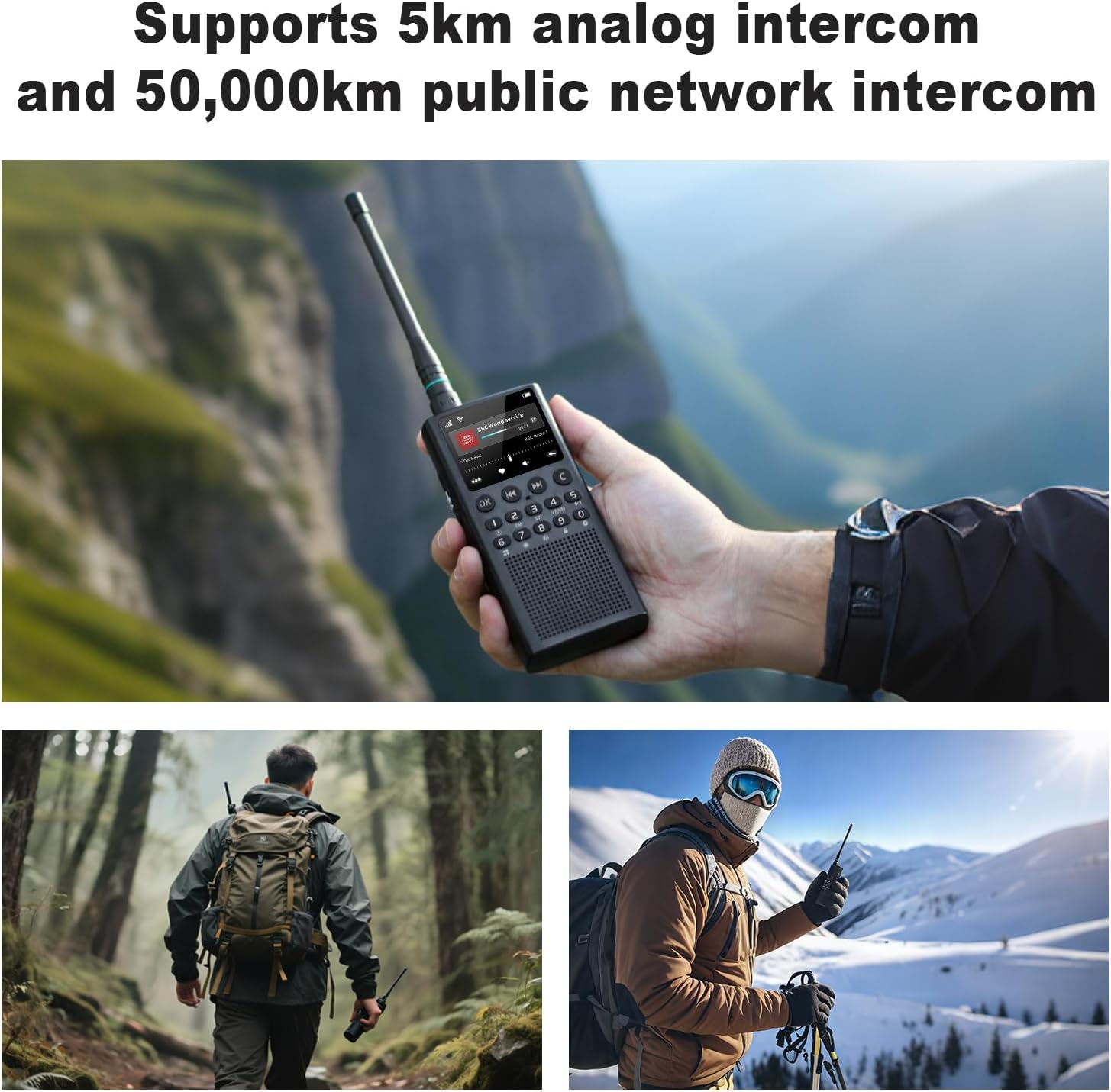 Choyong WT2 4G+WiFi Unlimited Range Rapid Walkie Talkies 50,000+km Long Range PoC with SIM Cards Global Two Way Radios