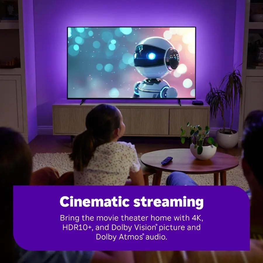 Roku Ultra Ultimate Streaming Player, 4K Streaming Device for TV, Dolby Vision & Atmos, HDR10+, Rechargeable Voice Remote Pro, Bluetooth & Wi-Fi 6, Backlit Buttons, with USB Extension Cord and HDMI