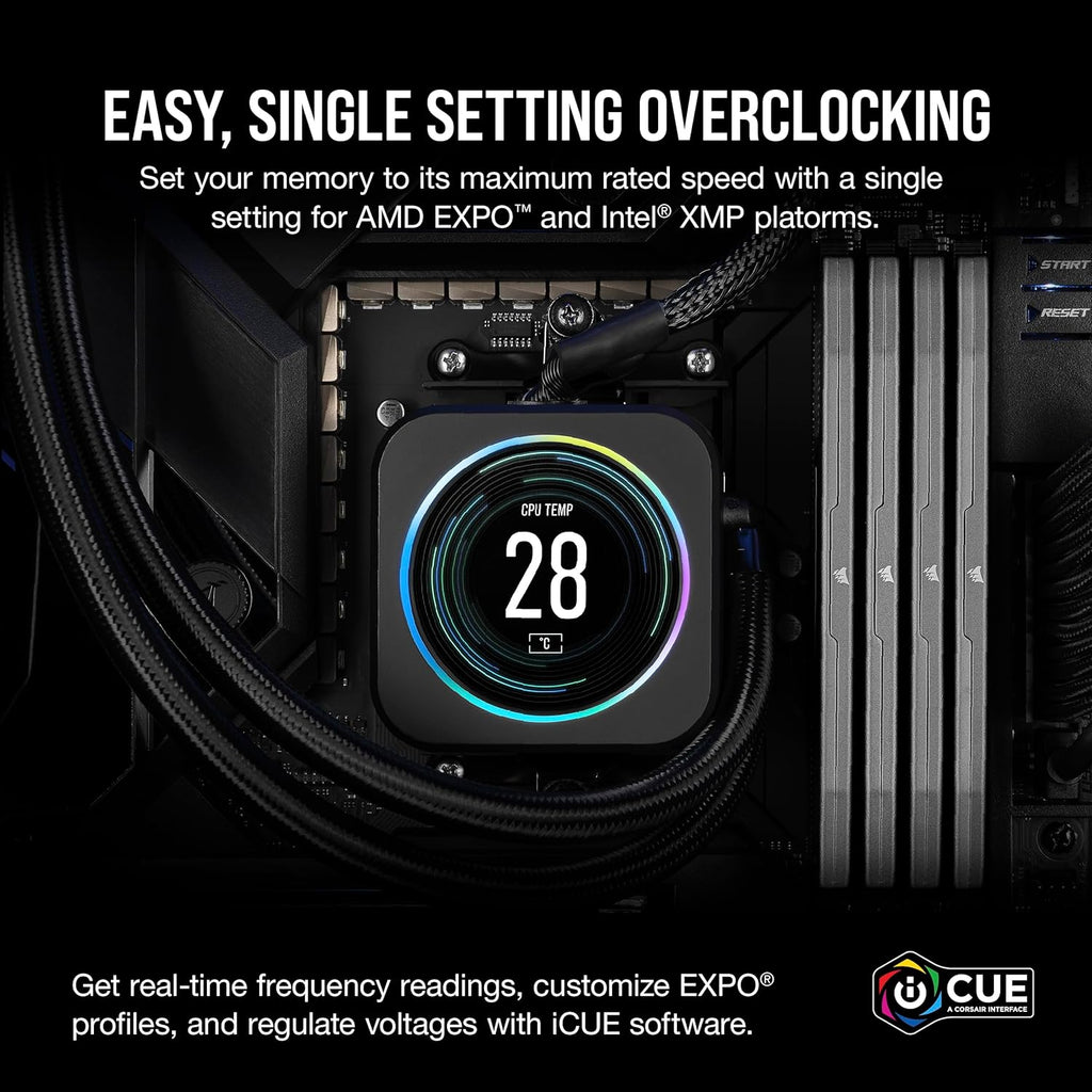 CORSAIR Vengeance DDR5 RAM 16GB (2x8GB) Up to 5200MHz CL40 AMD EXPO Intel XMP 3.0 Desktop Computer Memory - Gray