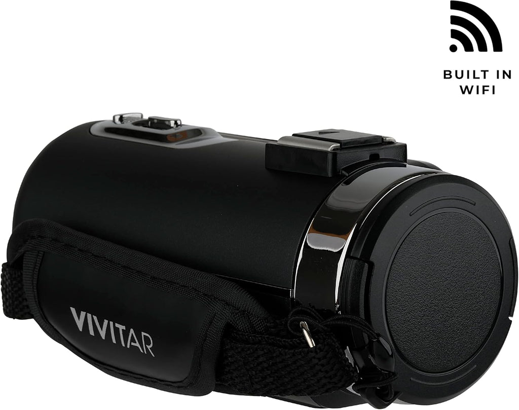 Vivitar 4K Video Camera, Wi-Fi Ultra HD Camcorder with 18x Digital Zoom, 3” IPS Touchscreen Video Recorder with Night Vision, Vlogging Camera with 3.5mm Microphone Jack, Rechargeable, SD Card Slot