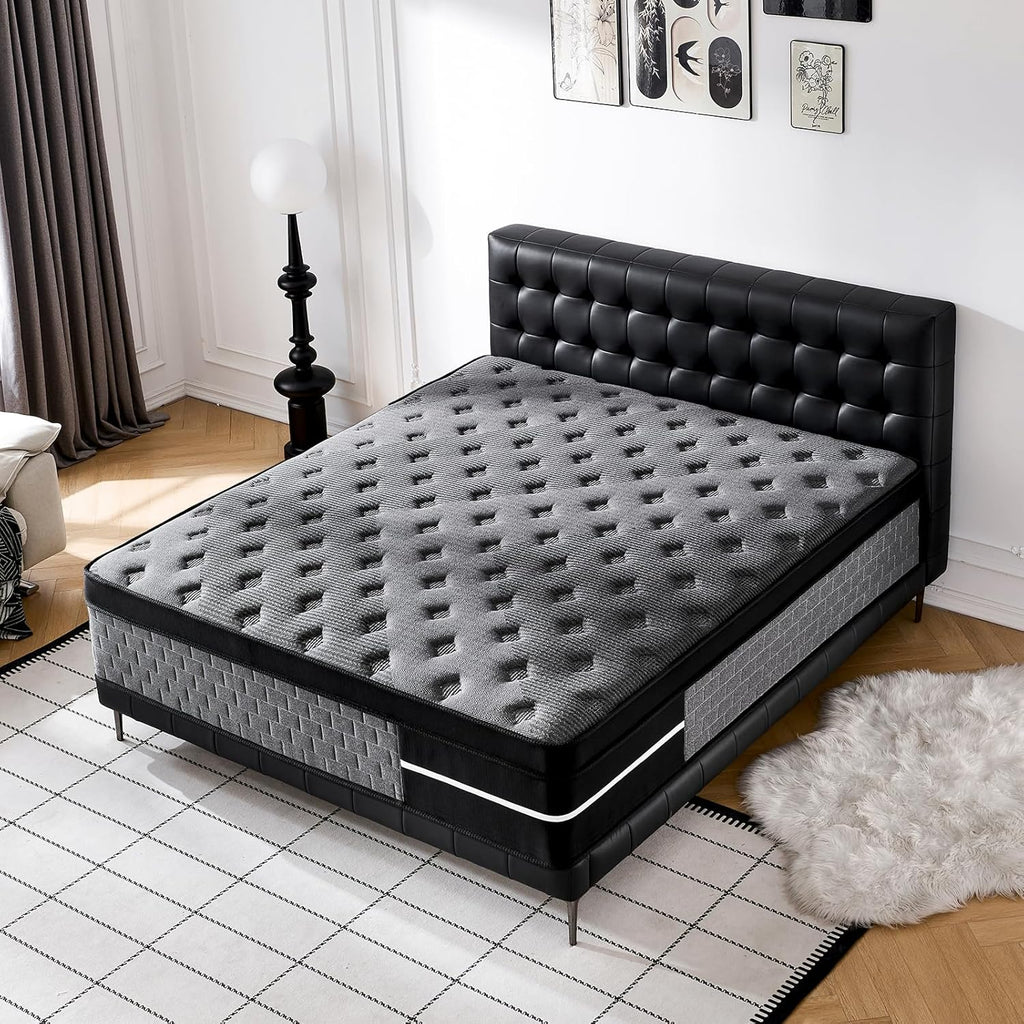 Queen Size Mattress 12 inch, Hybrid Mattress in a Box, Individually Pocket Springs, Medium Firm Feel for Pressure Relief, Breathable Comfort, CertiPUR-US Certified