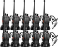 Rechargeable Long Range Two-Way Radios with Earpiece 10 Pack Arcshell AR-5 Walkie Talkies Li-ion Battery and Charger Included (10 Pack)