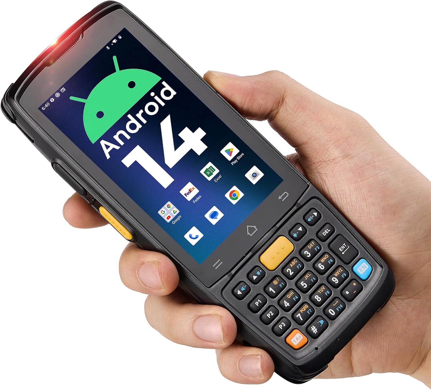 MUNBYN Android Barcode Scanner MC005, Android 14, 4GB+64GB PDA Handheld, Equipped with HS7 1D & 2D Bar Code Scan Engine, 4-inch Touchscreen, 5000mAh Mobile Scanner for Inventory Warehouse