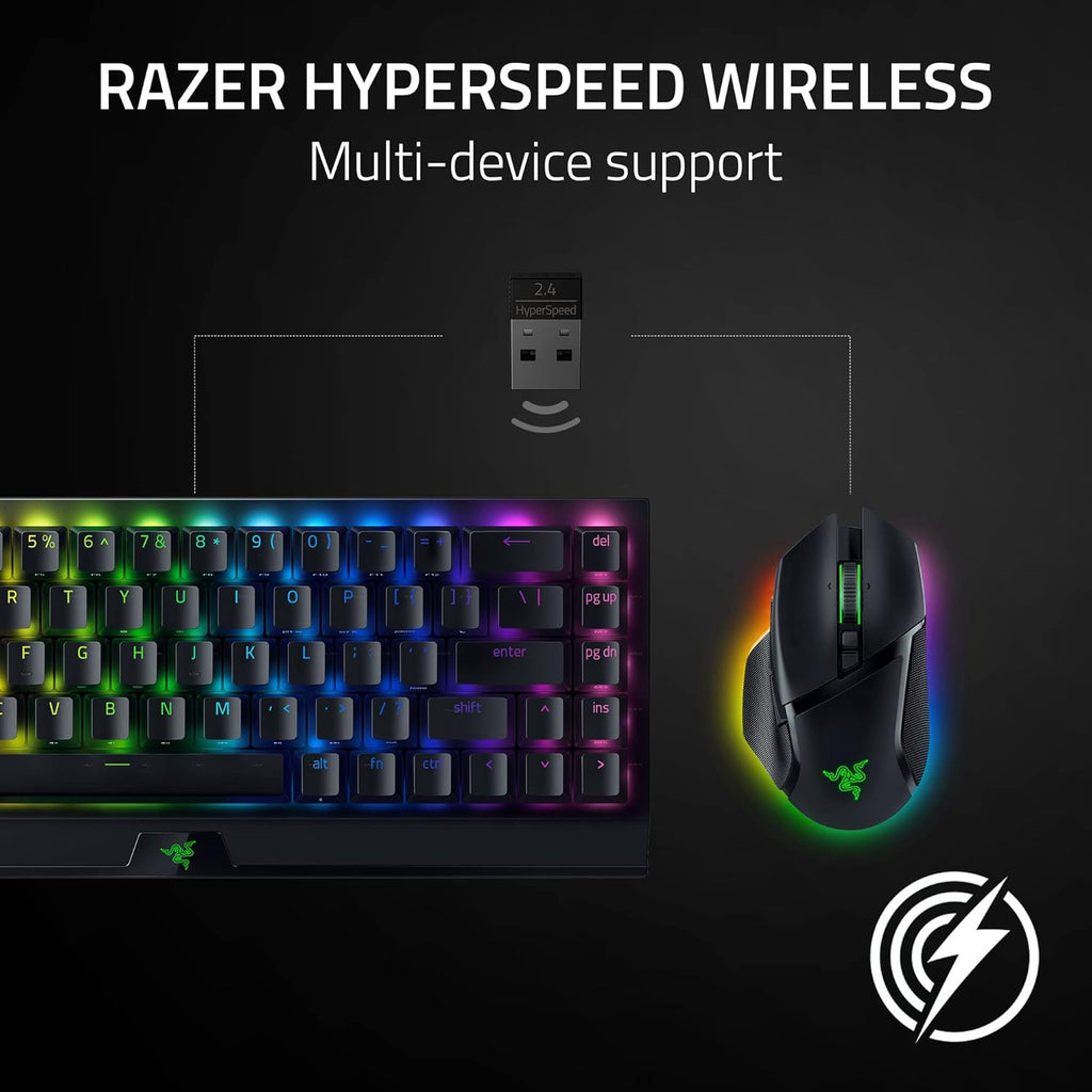 Razer Basilisk V3 Pro Wireless Gaming Mouse: HyperScroll Tilt Wheel - 30K DPI Optical Sensor - Gen-3 Optical Switches - 13-Zone Chroma RGB - 13 Programmable Controls - 3 Connection Modes - Black