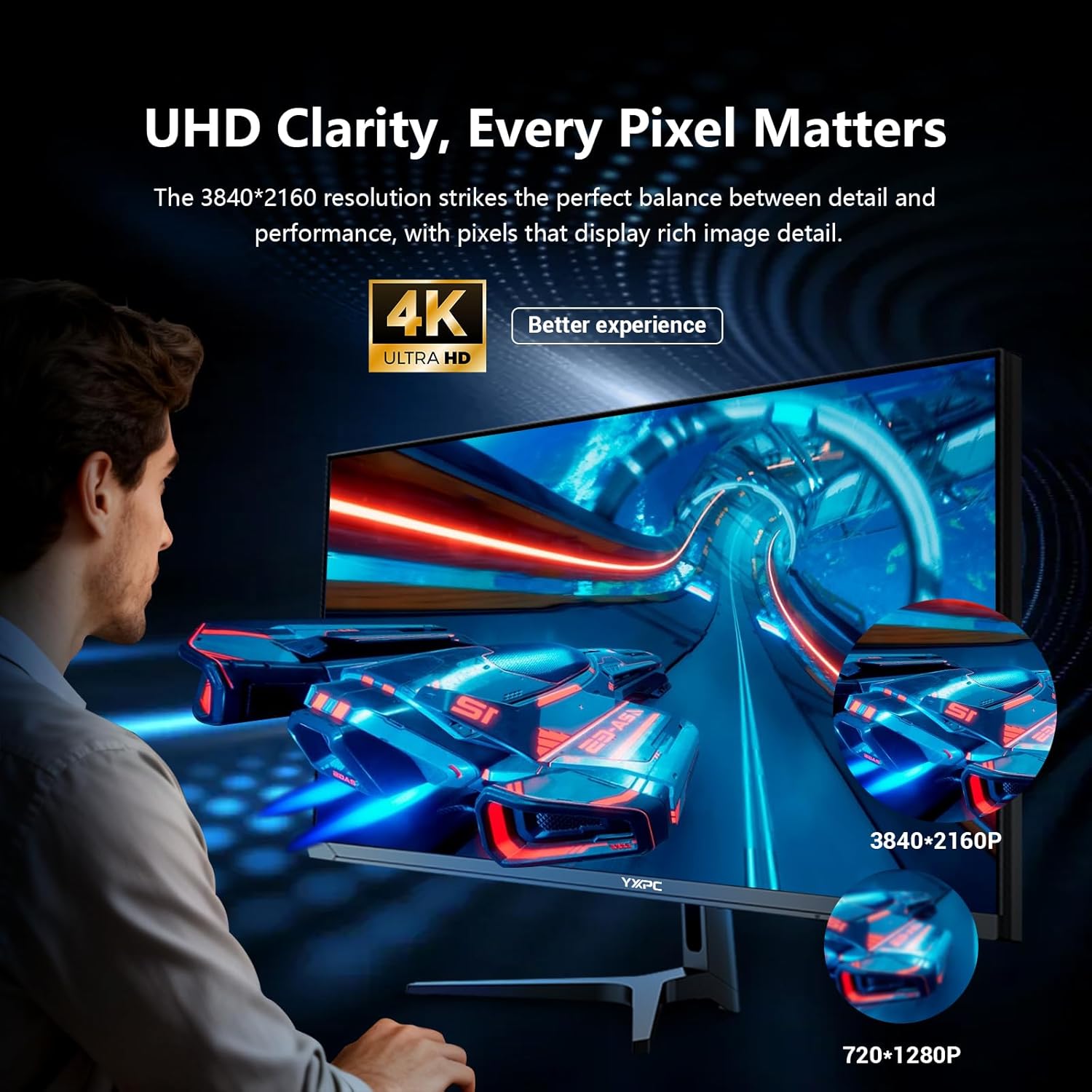 32 inch Gaming Computer Monitor 4K WQHD 3840 x 2160, 60hz,IPS Panel, 3500:1,AMD FreeSync Premium, 99% sRGB,HDMI, Display Port, Eye Saver/Flicker Free Mode, Compatible with Wall mounting 75 x 75MM