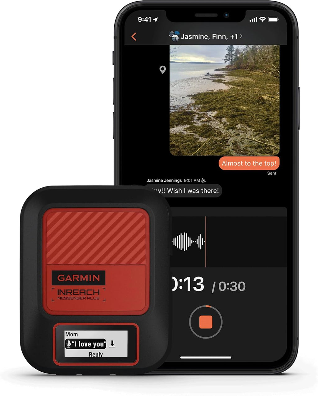 Garmin inReach Messenger Plus, SOS Handheld Satellite Communicator with Photo, Text & Voice Messaging Without Cell Service, 25 Days Battery Life, Bundle with Accessories