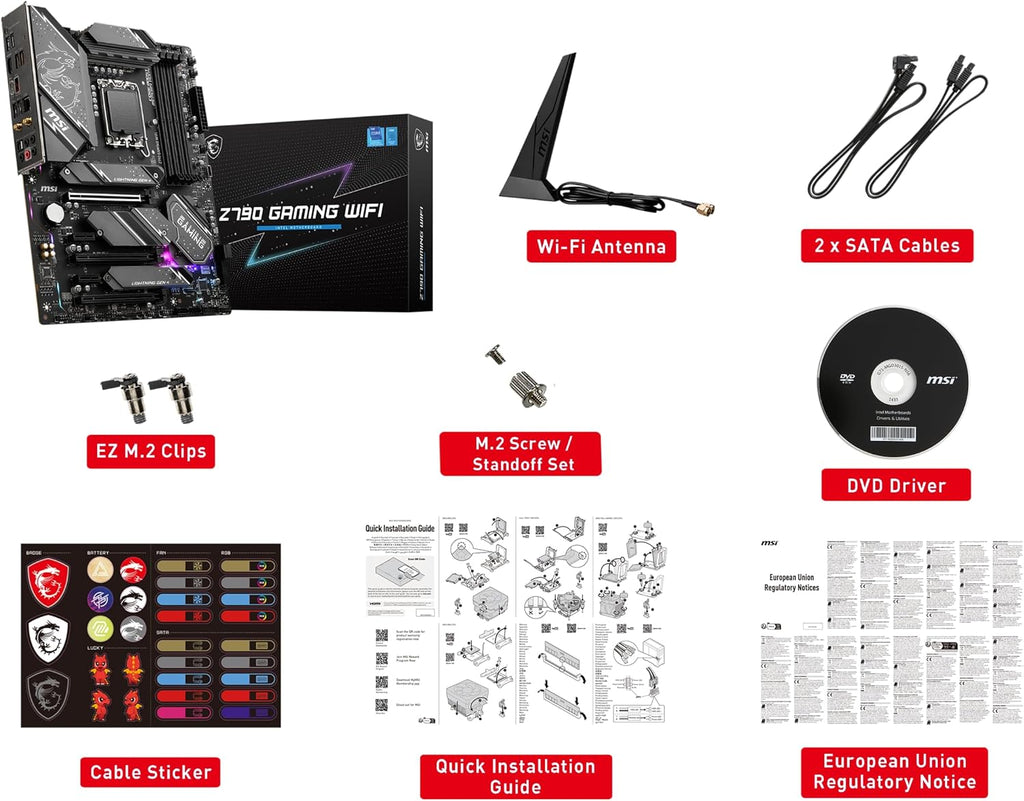 MSI Z790 GAMING PLUS WIFI-AMZ Gaming Motherboard (Support 14th/13th/12th Gen Intel Processors, LGA 1700, DDR5, PCIe 5.0, M.2 Slots, 2.5Gbps LAN, USB 3.2 Gen2, Wi-Fi 6E, Bluetooth 5.3, ATX) (Renewed)