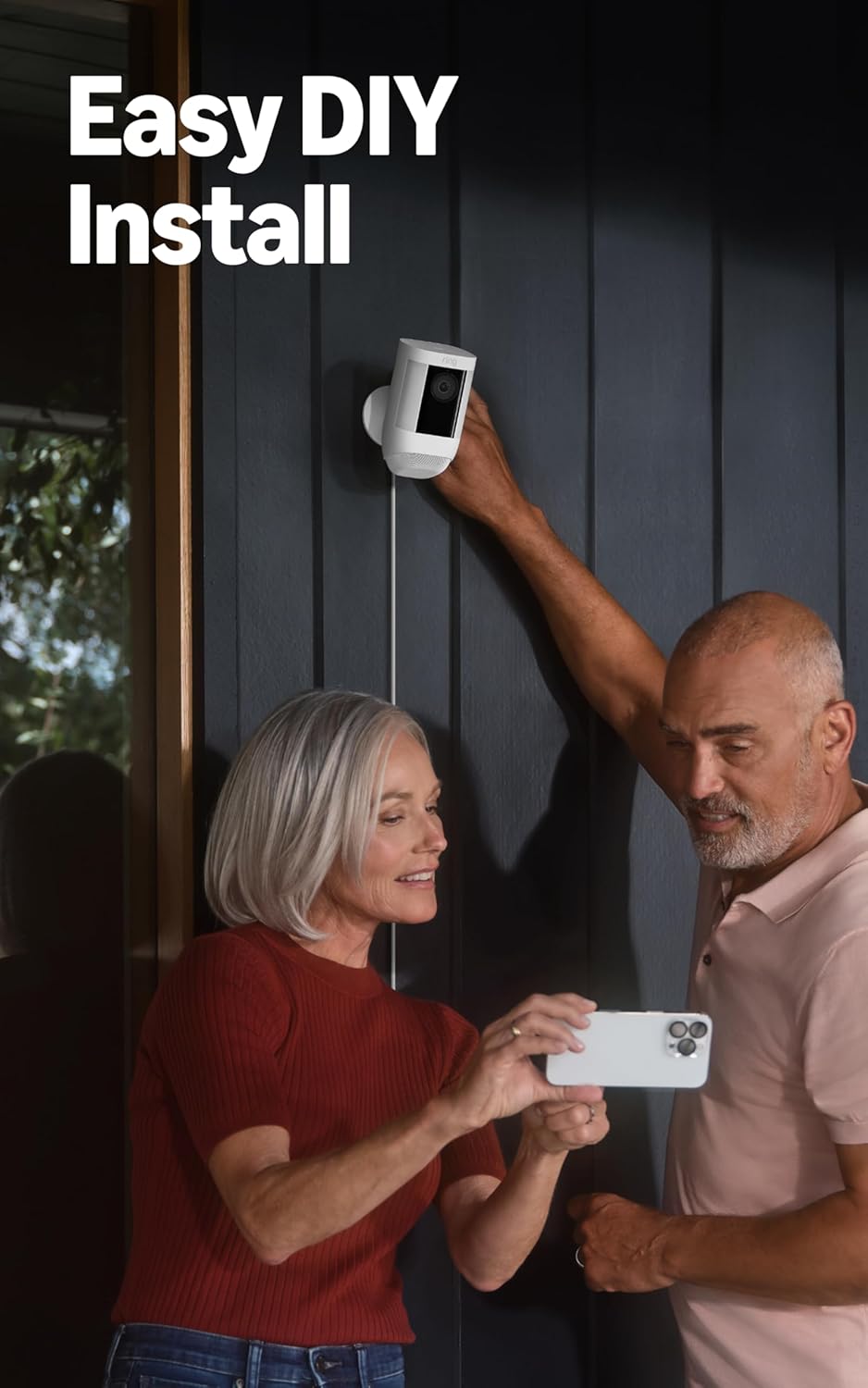 Ring Spotlight Cam Pro, Battery, Home or business security, Retinal 2K Video, Color Night Vision and Two-Way Talk with Audio+, White