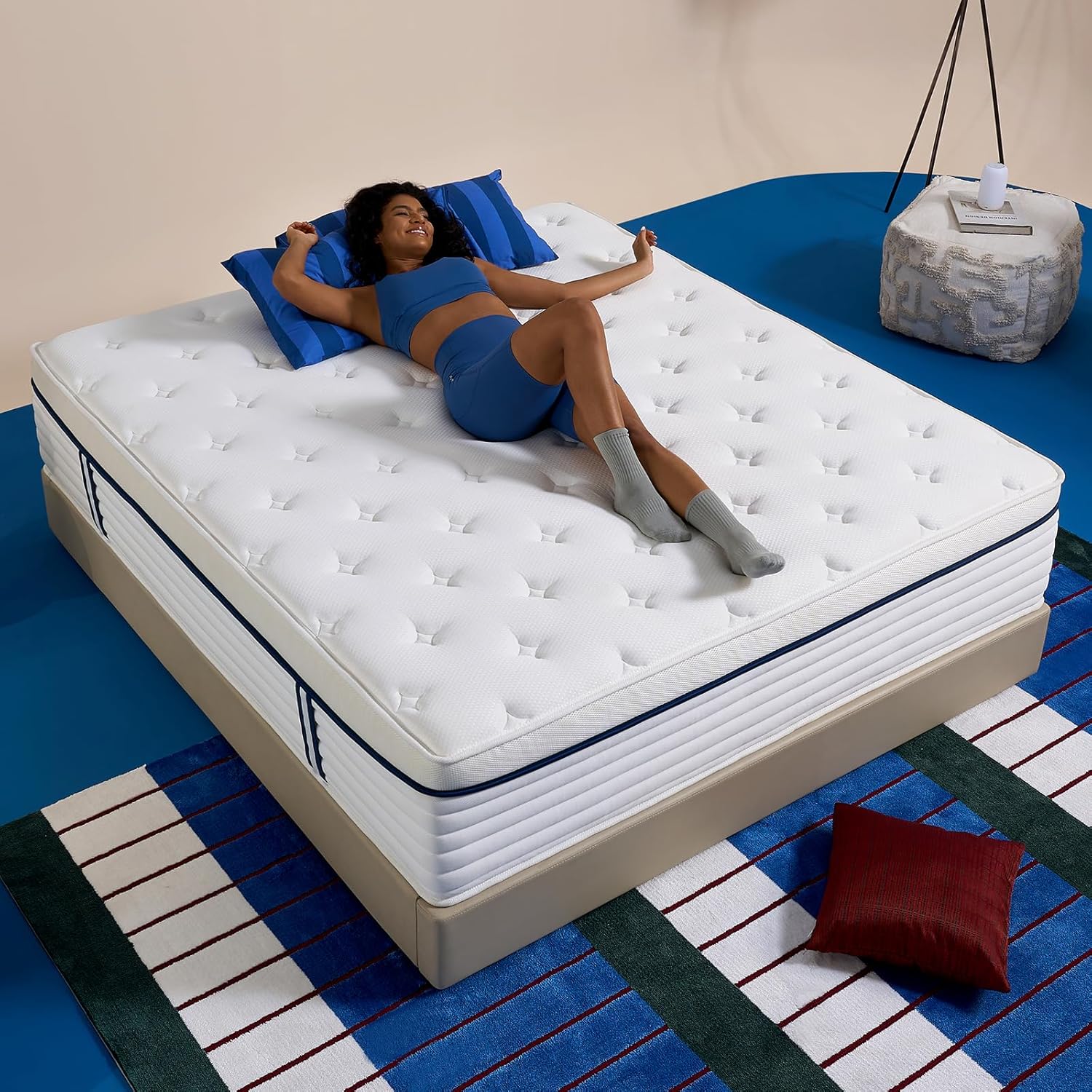 12 Inch Queen Size Mattress in a Box, Hybrid Mattress Queen Size Medium Firm of Cooling Gel Memory Foam & Individually Pocket Coils for Motion Isolation & Pressure Relief, CertiPUR‑US Certified