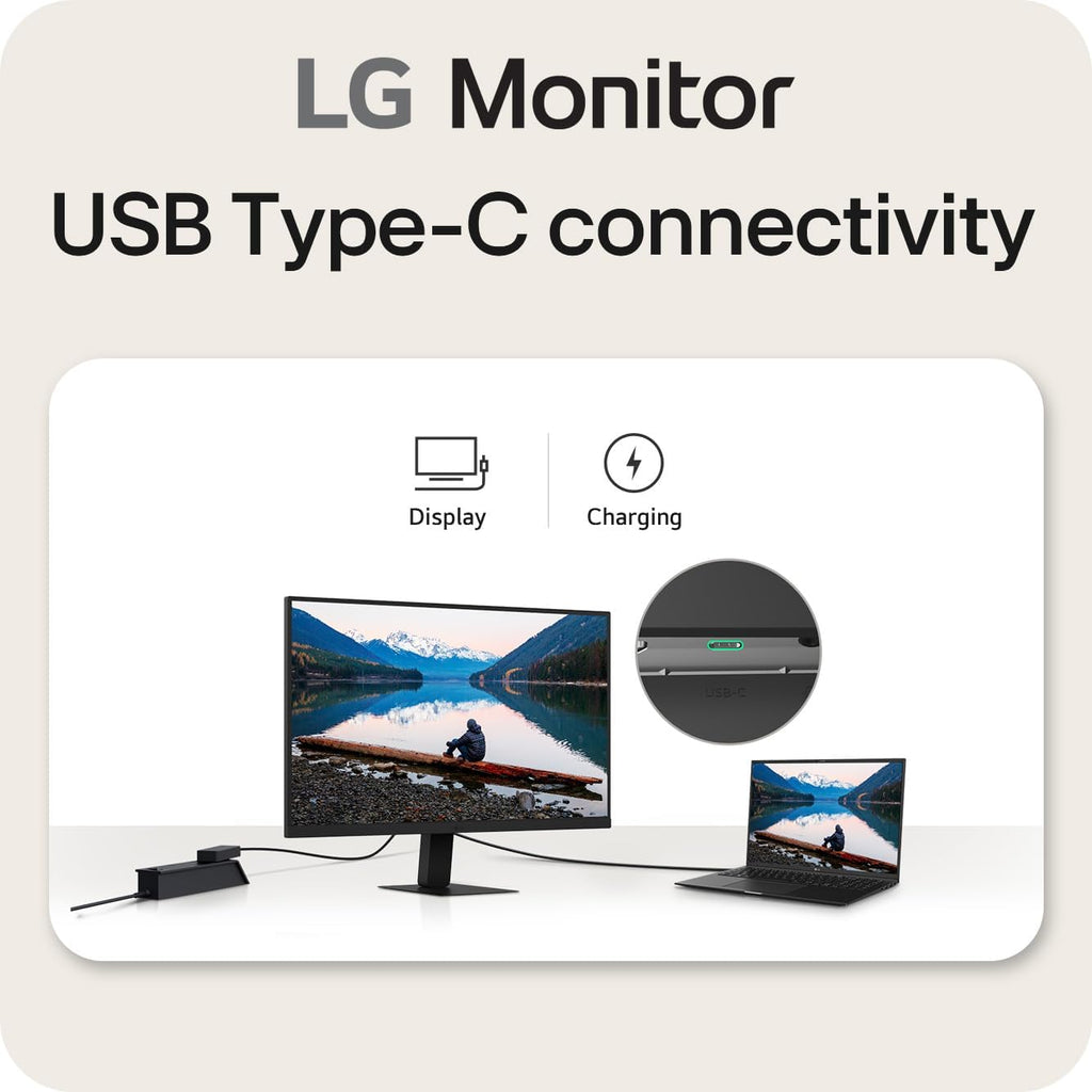 LG 27U631A-B 27-inch QHD (2560 x 1440) IPS Computer Monitor, 100Hz, 5ms, HDR10, Reader Mode, Flicker Safe, HDMI, USB Type-C 15W PD, Black