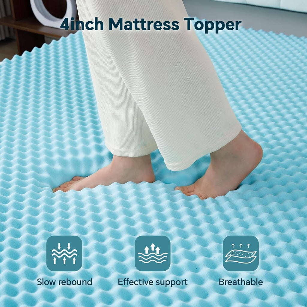 GEMBED Firm Memory Foam Mattress Topper Twin XL Size - Dual Layer 2.5 Inch Cooling Gel Memory Pad and 1 Inch Pillow Top Mattress for Back Pain - 39" x 80" x 3.5"