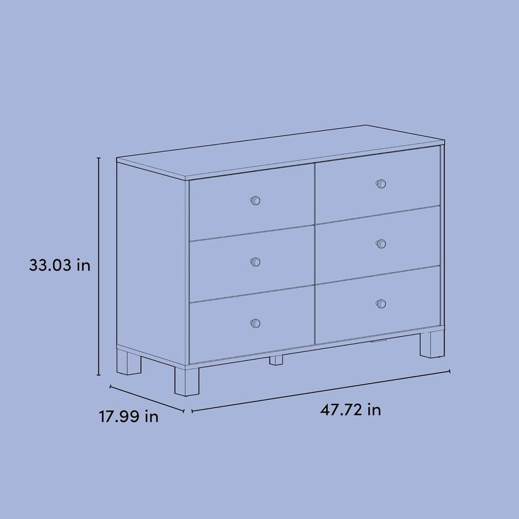 Storkcraft California 6-Drawer Double Dresser (Olive with Driftwood) - GREENGUARD Gold Certified, Interlocking Drawer System, Dresser Drawer Organizer for Kids Bedroom