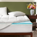 BEDLORE 4 Inch Memory Foam Mattress Topper Full,2-in-1 Dual Layer Design (2" Gel Memory Foam + 2" Plush Pillow Top Cover) Mattress Topper Medium-Firm,Pressure Relief & Back Pain Support(White)