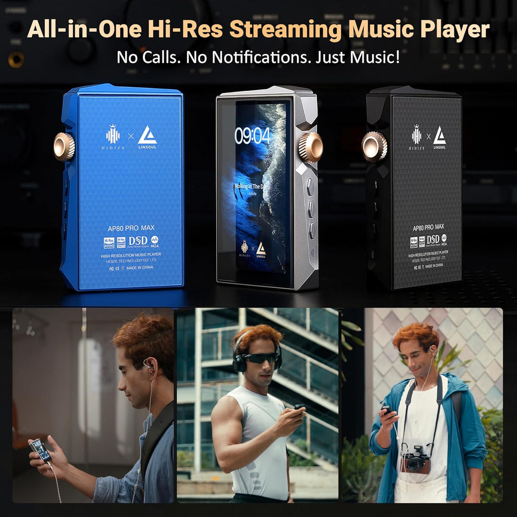 HIDIZS AP80 Pro MAX DAP MP3 Player with Bluetooth 5.1, 2.4G WiFi Hi-Res Streaming Playback, DLNA & AirPlay Wireless, Dual ES9219C DAC Chips Hi-res Audio Player, 2TB SD Card Exention, Red Copper