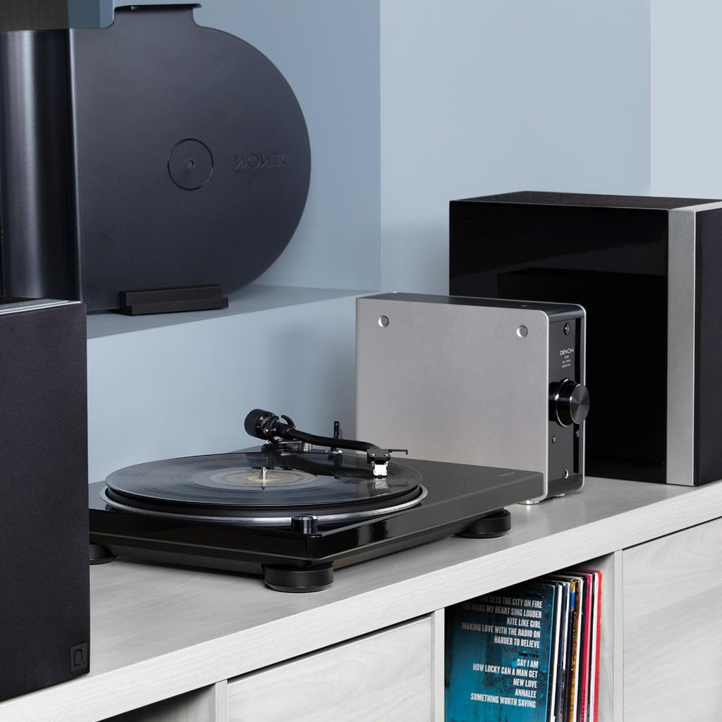 Denon DP400 Record Player, Modern Turntable for 33-1/3, 45 and 78 RPM Vinyl Records, Stereo RCA Output, Phono Preamp Output with Equalizer, Auto Speed Sensor and Special Tonearm